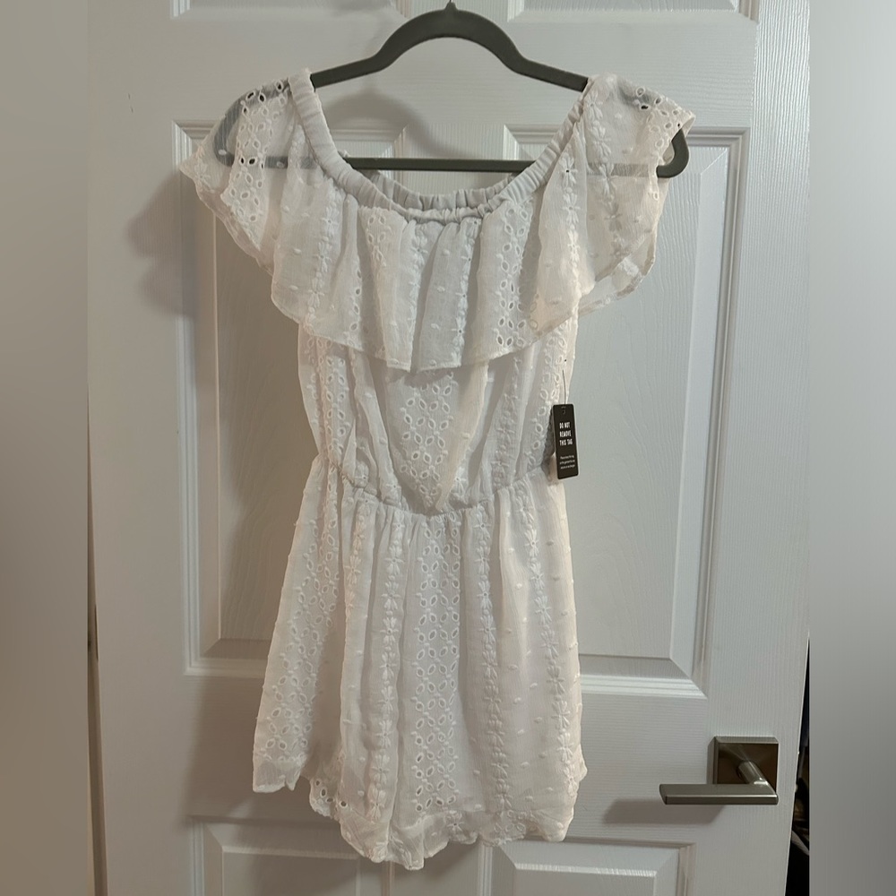 Express Romper White Eyelet XXS NWT